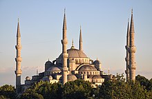 The Blue Mosque, an example of the Classical period of Ottoman architecture Exterior of Sultan Ahmed I Mosque in Istanbul, Turkey 002.jpg