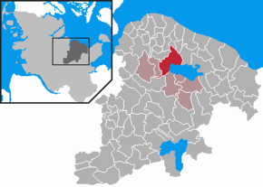 Poziția Fargau-Pratjau pe harta districtului Plön