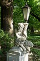 Sculpture of a faun in Łazienki Park, Warsaw.