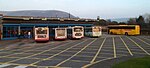 Fünf Busse im Busbahnhof von Port Talbot - geograph.org.uk - 2830101.jpg