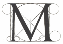 Architectural letter 'M' Fra Luca Pacioli Letter M 1509.png