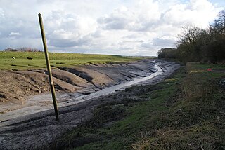 Freckleton Pool River in Lancashire, England