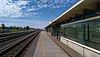 The track and platform at Fridley station in 2017