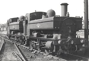 GWR 1366 Class No. 1376 ve Weymouth v roce 1961.jpg