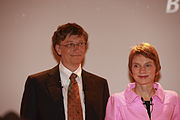 With the French businesswoman Laurence Parisot (29 January 2008)