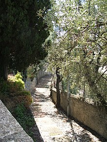 Sant'Ilario (quartiere sulle alture di Genova): una crêuza.