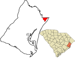 Emplacement dans le comté de Georgetown et l'État de Caroline du Sud