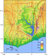 Ghana-Togo topography−topographic map