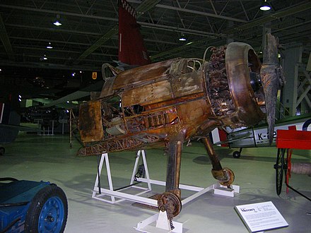 Gloster Gladiator N5628. Damaged by German air attack while based on the frozen lake Lesjaskogsvatnet on 28 April 1940 and abandoned the same day. It eventually sank in May and was recovered in 1968 by a diving team from RAF Cranwell.