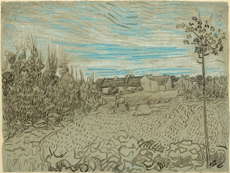 File:Gogh - 1949.382 - Cottages with a Woman Working in the Middle Ground....jpg