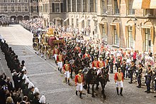 The Golden Coach in use during Prinsjesdag
, 2014. Gouden Koets - Prinsjesdag 2014 (15072575499).jpg