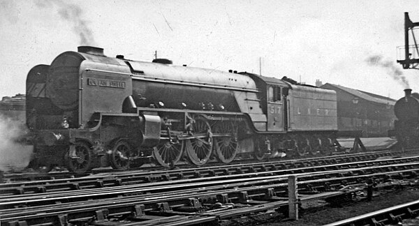 Thompson Class A2 on Grantham Shed, on a spring day in 1947