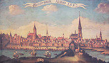 Greifswald 1552; Gemälde von Johann Gottlieb Giese, Pommersches Landesmuseum Greifswald