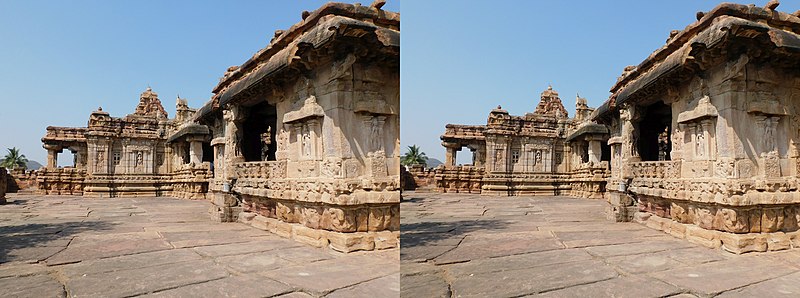 Virupaksha temple and Nandi mandapa on right