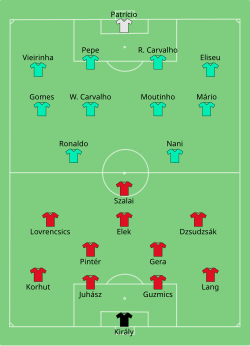 Line up Hungary against Portugal