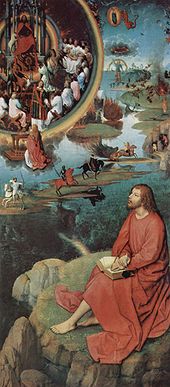 John the Evangelist on Patmos and visions of the apocalypse Hans Memling 068.jpg