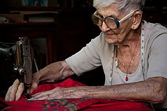 Seamstress, dressmaker in Havana (La Habana), Cuba