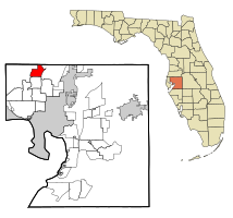 Hillsborough County Florida Incorporated and Unincorporated areas Cheval Highlighted.svg