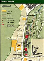 Map of Bathhouse Row Hot springs bathhouse row map.jpg