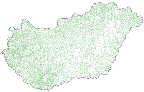 Towns and villages in Hungary Hungary local administration.png
