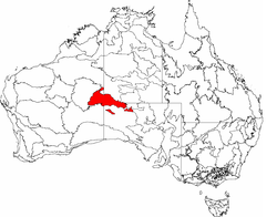 The IBRA regions, with Central Ranges in red