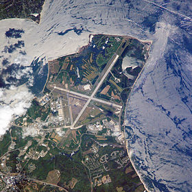 Vue aérienne de la Naval Air Station Patuxent River.