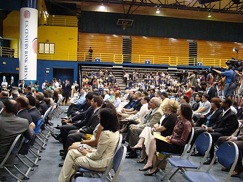 A press conference for Isiah Thomas at the U.S. Century Bank Arena at Florida International University in Miami