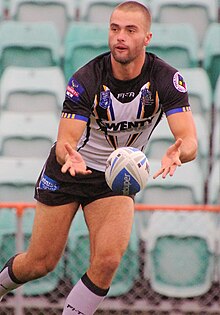 Salmon playing for the Wentworthville Magpies in 2018 Jaeman Salmon.jpg