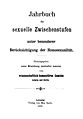 Frontispice of the "Jahrbuch für sexuelle Zwischenstufen". First issue, 1899.