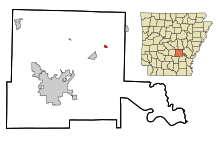 Jefferson County Arkansas beépített és be nem épített területek Wabbaseka Highlighted.svg