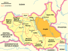 Map showing Jonglei before creation of new states in 2015 Karte Sudsudan Jonglei.png