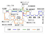 Miniatuur voor Bestand:Kawasaki City bus route map - Ikuta.svg