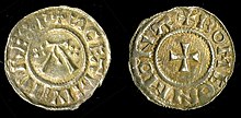 A St Edmund memorial penny (British Museum) King Edmund coin (British Museum).jpg