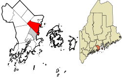罗克波特在诺克斯县的位置（以红色标示）