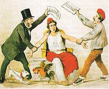 Satiric depiction of late 19th-century political tensions in Spain La esp Rep. Federal, Rep. Unitaria (2).JPG