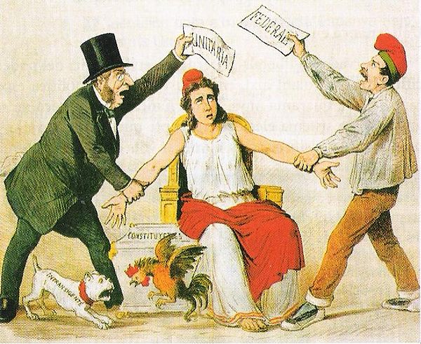 Satiric depiction of late 19th-century political tensions in Spain