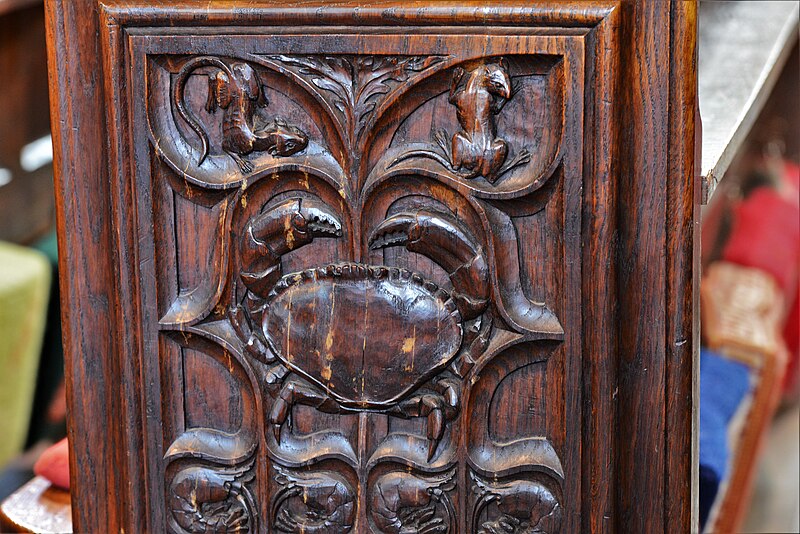 File:Launceston, St. Mary Magdalene's Church, Fine late Victorian bench ends 2 - geograph.org.uk - 5746526.jpg