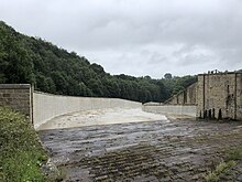 The upgraded spillway, pictured in July 2020, following completion of safety works.