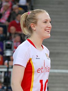 Lise Van Hecke - FIVB Dünya Şampiyonası Avrupa Elemeleri Bayanlar Łódź Ocak 2014.jpg