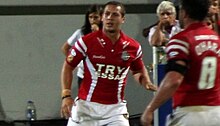 White playing for the Crusaders against the Catalans Dragons in 2009 Lloyd White.JPG