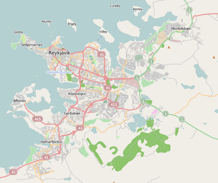 Reykjavík and Garðabær, map