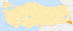 Разположение на Хаккяри в Турция