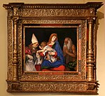 Lorenzo lotto, madonna col bambino tra i ss. ignazio di antiochia e onofrio, 1508, 01.jpg