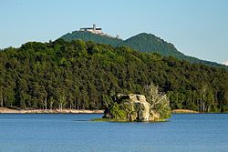 Máchovo jezero, ostrov Myšlín, Kluček, Bezdězy