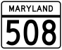 Maryland Route 508 marker
