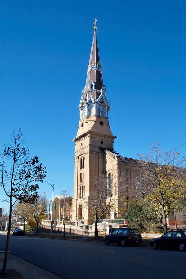 St. Raphael's Cathedral, Madison just after the 2005 fire.