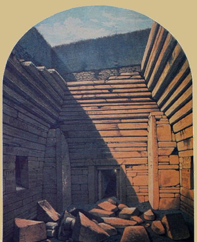 Maeshowe soon after opening in 1861