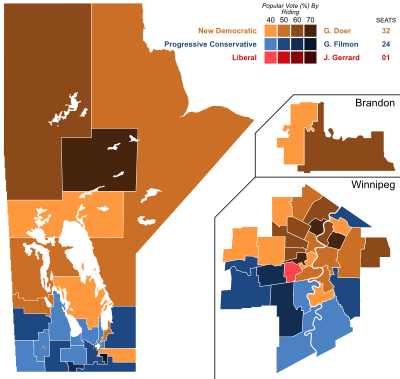 Manitoba general election, 1999 results by riding.svg