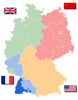Lokasi Baden (biru tua) dengan zona pendudukan administrasi Prancis (biru muda) di Jerman.