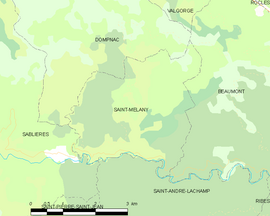 Mapa obce Saint-Mélany